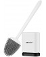 UBeesize Toilet Brush with Flat Brush Head and Silicone Bristles Quick Drying Holder Set for Bathroom Compact Size