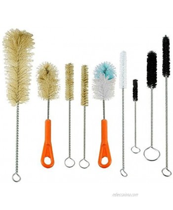 Ultimate Bottle & Tube Brush Cleaning Set 9 Sizes & Shapes Natural & Synthetic Bristles by ProTool