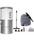 OVO AW Large and Powerful Central Vacuum System Hybrid Filtration with or Without Disposable Bags 25L or 6.6 Gal 700 Air watts and 40 ft Deluxe Accessory Kit Included White and Silver