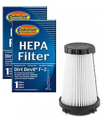 EnviroCare Premium Replacement HEPA Filtration Vacuum Cleaner Filters for Dirt Devil Dynamite Quickvac Power Stick and Power Reach Uprights. Type F2 2 Filters