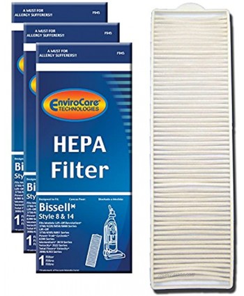 EnviroCare Premium Replacement Vacuum Cleaner Post Motor HEPA Filter Designed to Fit Bissell Style 8 & 14 Uprights 3 Filters
