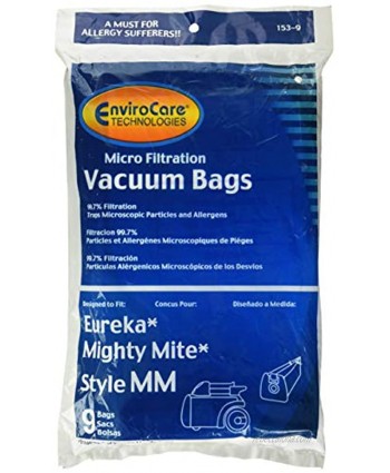 EnviroCare Replacement Vacuum Style MM Eureka Mighty Mite 3670 and 3680 Series Canisters 9 Bags White