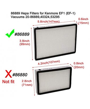 EZ SPARES 3 PCS Replacement for Kenmore EF1 EF-1 Exhaust Vacuum Filter Compares to 86889 HEPA Filter Premium Allergen HEPA Filter Great for Allergy Suffers And Homes With Asthmatics