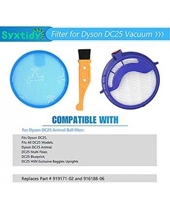 Replacement Filter Kits for Dyson DC25 Animal Ball filter,Washable Pre-Motor Filter & Post HEPA Filter Replacement,Part 919171-02 916188-06