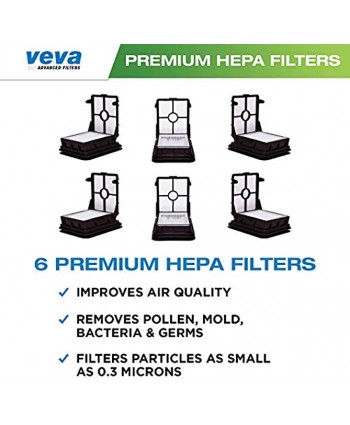 VEVA Premium Vacuum HEPA Filter Set Compatible with Bissell Model 1866 Crosswave and 1785 Series Vacuums 6 pack of HEPA Filters Part #1608683