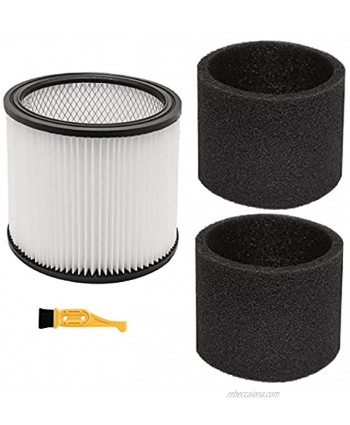 Replacement 90304 90350 90333 9030462 Cartridge Filter Foam Sleeve Compatible with Shop-Vac 5 Gallon Up Wet Dry Vacuum Cleaners Compare to Part # 90304,90585