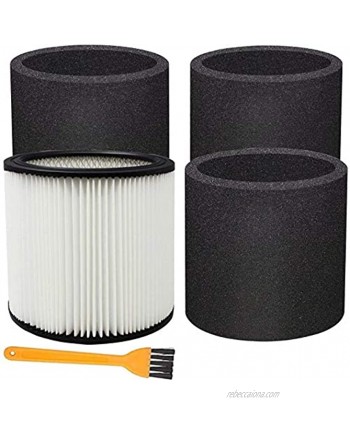 Replacement Filter for Sh0p Vac 90304 9030400 90350 and Foam Foam Sleeve 90585， Sh0p Vac Accessories fits Most Wet Dry Vacuum Cleaners 5 Gallon and Above 1+3