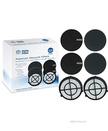 Fette Filter Filter Compatible with Bissell Pet Eraser Turbo Vacuum. Compare to Part 1603437 1606751 & 1601972 160-3437 160-6751 & 160-1972. Combo Pack 6 Filters Total