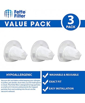 Fette Filter Hand Vac Filters Compatible with Black + Decker VF110. Compare to Part # VF110 90558113-01. Pack of 3