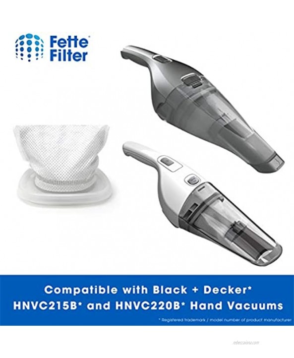 Fette Filter Vacuum Filter Replacements Compatible with Black and Decker Dustbuster Hand Vacuums Part # HNVCF10 Pack Of 6 Replacements
