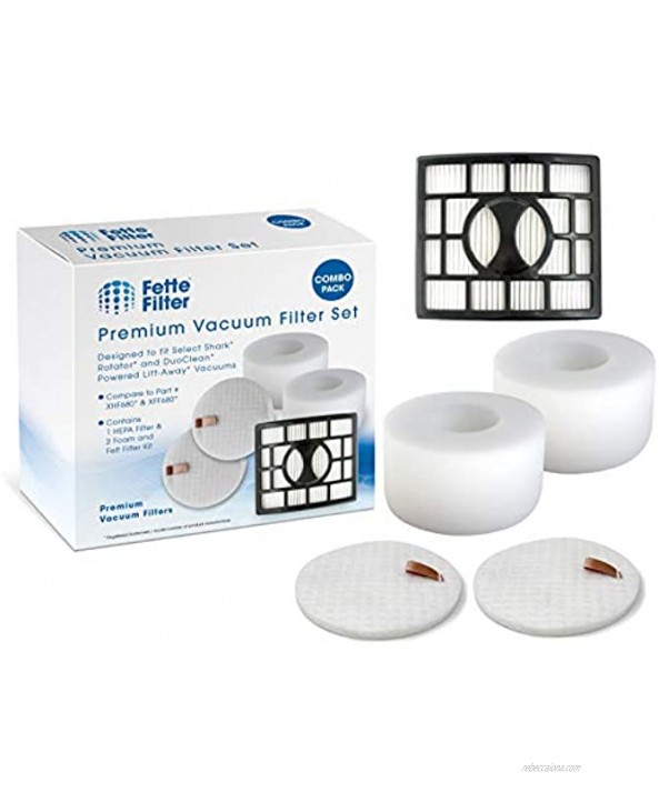 Fette Filter Vacuum Filters Compatible with Shark Rotator Powered Lift-Away Speed & DuoClean Models NV680 NV681 NV682 NV683 1 Hepa 4 Foam Filters