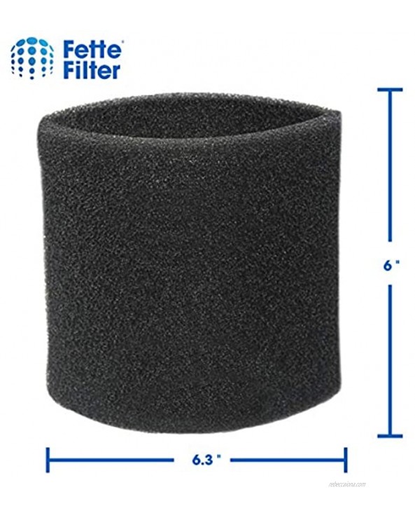 Fette Filter Vacuum Kit set with 4 Foam Sleeve Filters for 5+ Gallons Vacs Compatible with Shop-Vac 90585 12 Reusable Dry Filter & 12 Retaining Band 9010700 for Most Shop-Vac Vacuum Cleaners.