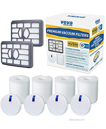VEVA Premium Vacuum Filter Set with 2 HEPA 4 Foam 4 Felt for Shark Rotator Lift-Away Model 500 501 502 505 552 and UV560