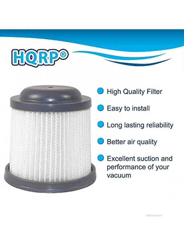 HQRP 2-pack Washable Filter compatible with Black & Decker HFVB320J27 HFVB315J22 DUSTBUSTER HFVAB320JC26 Car Lithium FLEX Hand Vacuum PVF110