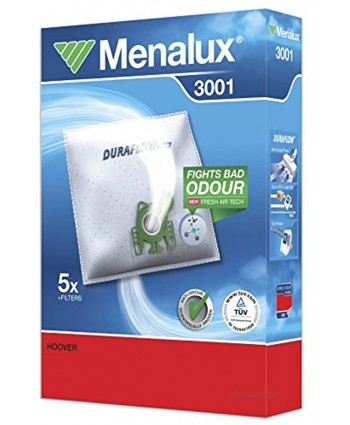 Menalux 3001 Pack of 5 Dustbags 1 Motor Filter and 1 Micro Filter