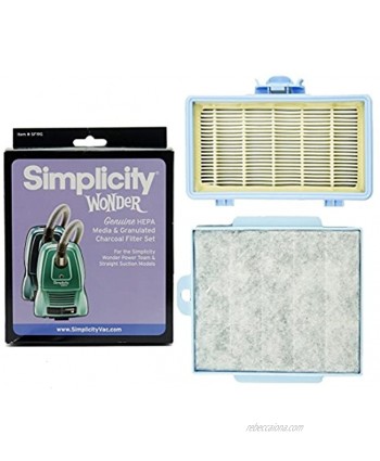 Simplicity Genuine HEPA Media & Granulated Charcoal Filter Set for Wonder Power Team & Straight Suction Models