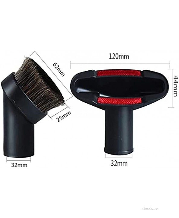 KINW Vacuum Attachments Accessories Cleaning Kit Round Brush Flexible Nozzle Crevice Tool for 1 1 4 inch Standard Hose 6pcs