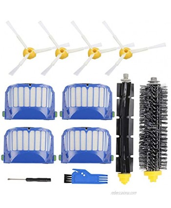 Replacement Parts Accessory for iRobot Roomba 600 500 Series 692 695 690 680 660 650 630 620 614 610 595 585 564 552 Vacuum Cleaner Replenishment Kit 4 Filter 4 Side Brush 1 Bristle & 1 Beater Brush