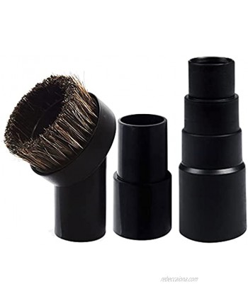 Vacuum Attachment Round Dust Brush Horse Hair 1.25" 32MM Replacement Brush Soft Bristles Replacement with 1" 25MM to 1.65" 42MM Hose Adapter for Most Brand Accepting.3Pcs
