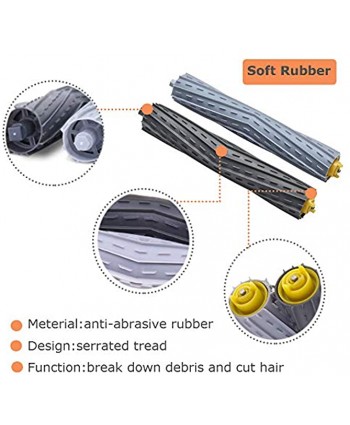 Ashineme 2 Sets Tangle-Free Debris Rollers for IRobot Roomba 800 900 Series 805 860 870 871 877 880 890 960 891 960 980 Replenishment Kit