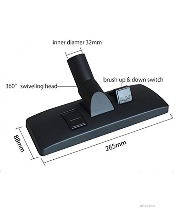 ECOMAID Floor Brush 1.25-Inch 32mm Carpet & Floor Vacuum Attachtment Multi Purpose Floor Nozzle with Retractable Brush