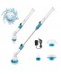Electric Spin Scrubber 360 Cordless Tub and Tile Scrubber Multi-Purpose Power Surface Cleaner with 3 Replaceable Cleaning Scrubber Brush Heads 1 Extension Arm and Adapter Blue 20v