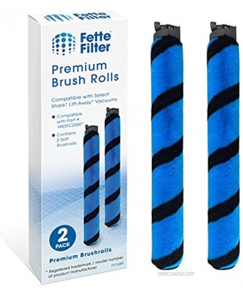Fette Filter Soft Brush Roll Replacement Compatible with Shark Vertex & Rotator Upright Vacuum. Compare to Part #1483FC2000 Pack of 2