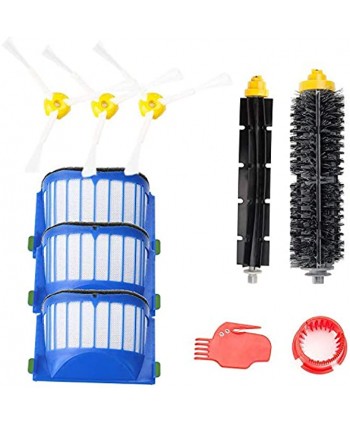 mycheng Vacuum Cleaner Replacement Part Kitfor Bristle Brush Flexible Beater Brush & Aero Vac Filter & Armed-3 Side Brush for iRobot Roomba 600 Series 595 610 614 620 630 645 650 655 680