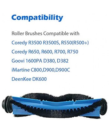 Replacement Parts Rolling Brush Compatible for Coredy R3500,R3500S R550R500+ R650 R600 R700 R750,Goovi 1600PA D380 D382 iMartine C800,D900,D900C DeenKee DK600 Robot Vacuum