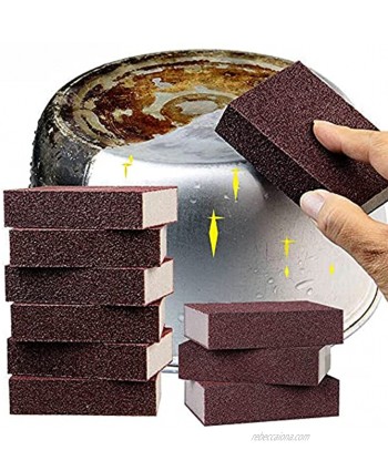 Alfykym 10 Pack Carborundum Sponges Elite Emery Sponges Cleaning Pads Carborundum Brusher and Rust Sand Scrubbers for Kitchen Cleaning Pots and Pans