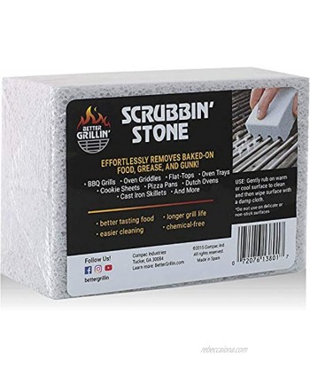 Better Grillin Scrubbin Stone Grill Cleaner-Scouring Brick Barbecue Grill Brush Barbecue Cleaner for BBQ Griddle Racks