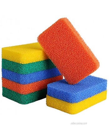 Clean Silicone Scrubber Pack of 8,Colored Sponge Silicone Sponge Scouring Pad,Reusable and Dishwashing Silicone Brush