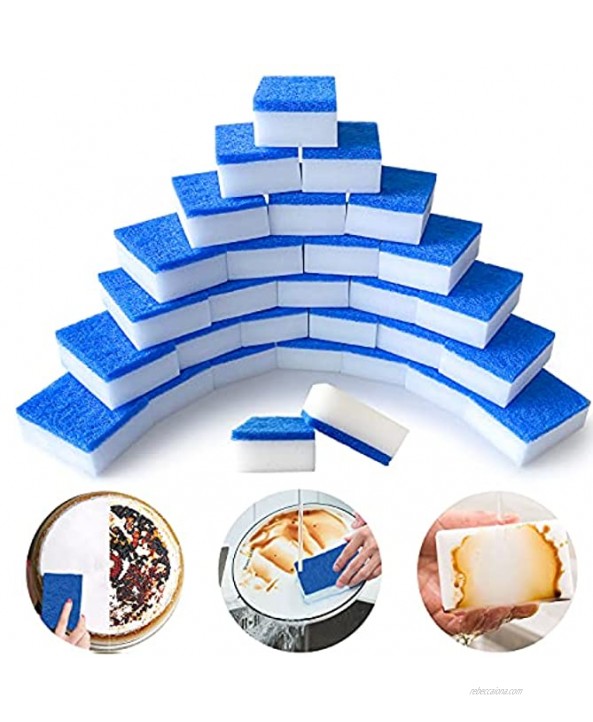 Magic Melamine Sponge Eraser 66 Pack Scouring Pads Cellulose Scrub Sponge,6.5x5x2.6CM Dual-Sided Multi-Purpose House Cleaning Small Sponge for Kitchen Sink Dish Bathtub Wall Cleaner