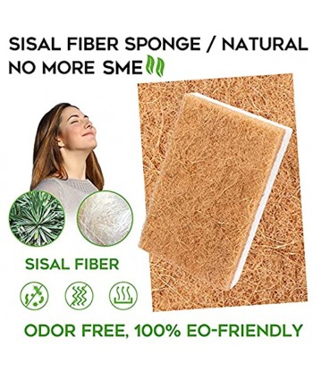 Natural Sponge 9Pack ,Eco Friendly Non-Scratch Scrub Sponge,Biodegradable Sisal Scrubber with Compostable Dish Sponges for Kitchen Cleaning