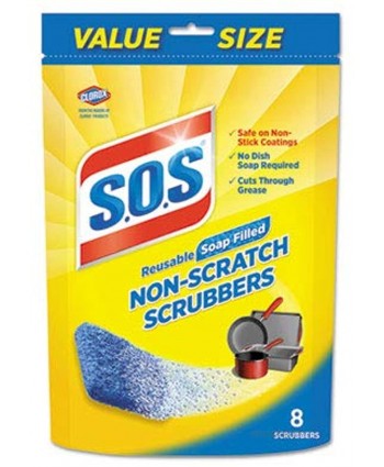 Non-Scratch Soap Scrubbers Blue 8 pack 1