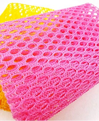 Olivia tree Innovative Dish Washing Net Cloth Scourer 100% Quick Dry Perfect Scrubber for Washing Dish 11 by 11 inches 3PCS Yellow Pink Yellow