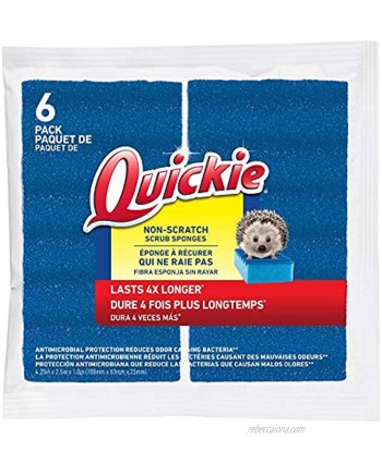Quickie 2052219 Non-Scratch Multi-Surface Scrubbing Sponge 6-Pack 6 Count Kitchen Sponge