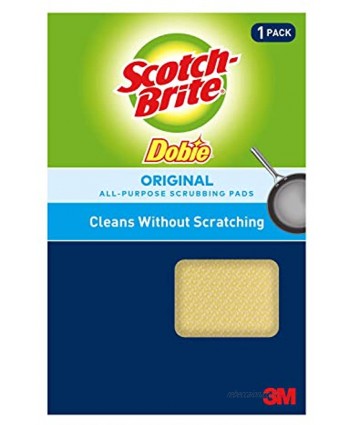 Scotch-Brite Dobie Cleaning Pad Ideal for Dishwashing Kitchen Bathroom and More Scours Without Scratching 1 Pad