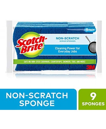 Scotch-Brite Non-Scratch Scrub Sponges For Washing Dishes and Kitchen Use 9 Scrub Sponges