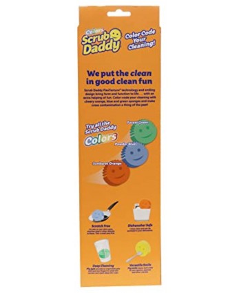Scrub Daddy Sponge Set Colors Scratch-Free Sponges for Dishes and Home Odor Resistant Soft in Warm Water Firm in Cold Deep Cleaning Dishwasher Safe Multi-use Functional Ergonomic 3ct