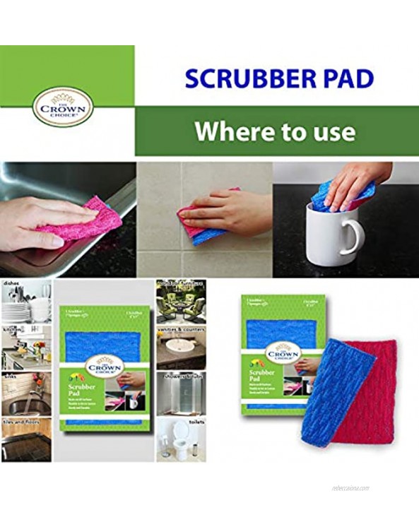 The Best Non-Scratch Dish Cloth Scrubber Sponge for Dishwashing and The Crown Choice Non-Scratch Heavy Duty Scouring Pad or Pot Scrubber Pads 9 Pcs Total