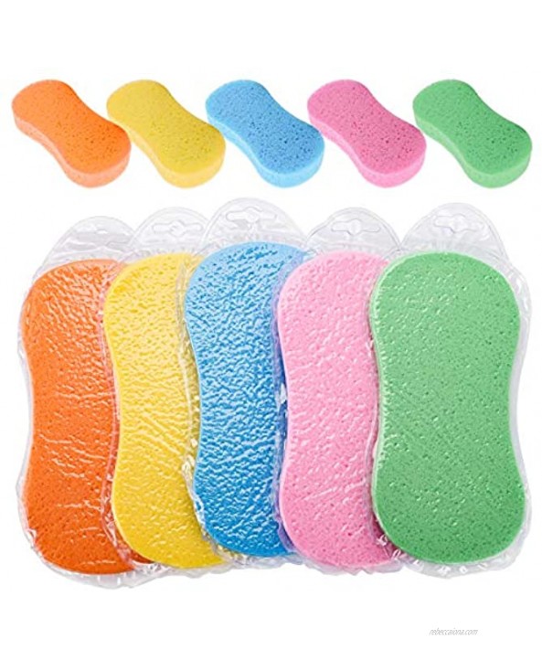 TOPZEA 15 Pcs Car Wash Sponges Handy Cleaning Scrubber Washing Sponge Pads for Cars and Kitchen with Vacuum Compressed Packing 5 Colors