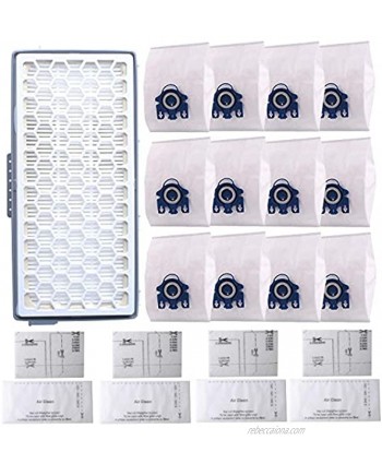 3D Efficiency GN Vacuum Bags Compatible with Miele AirClean Compact C1 C2 Complete C1 C2 C3 Classic C1 Fit S400i-S456i S600-S658 S800-S858 & S5000-S5999 Replace 10123210 with SF-AH50 Hepa Filter 6713110 & 3944711 Pre-Filter