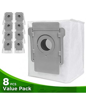 8 Pack Vacuum Bags for iRobot Roomba i7 i7+ Plus i3+ i6+ i8+ s9 s9+ E5 E6 | I S E Series Clean Base Automatic Dirt Disposal Bags
