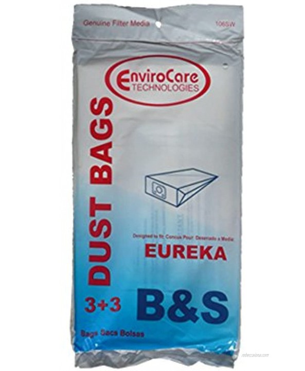 EnviroCare Replacement Vacuum Cleaner Dust Bags Designed To Fit Eureka Canisters Style B and S 3 Pack
