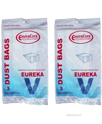 EnviroCare Replacement Vacuum Cleaner Dust Bags Designed to Fit Eureka Style V Vacuum Bags Power Team Powerline Canisters World Vac Home Cleaning System Vacuum Cleaners 6 Bags