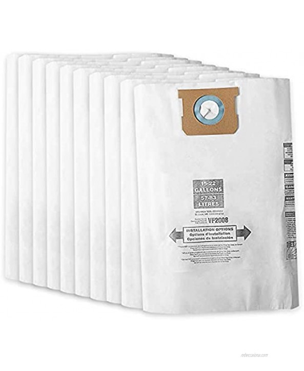 Gudotra 10 Pack Type G and J Disposable Collection Filter Bags Replacement for Shop-Vac 15-22 Gallon Vacuum Replace Part 90663 90673 9066300 9067300