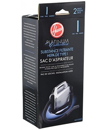 Hoover Platinum Collection Canister Vacuum Cleaner Type I HEPA Bag 2-Pack 2 Count AH10005
