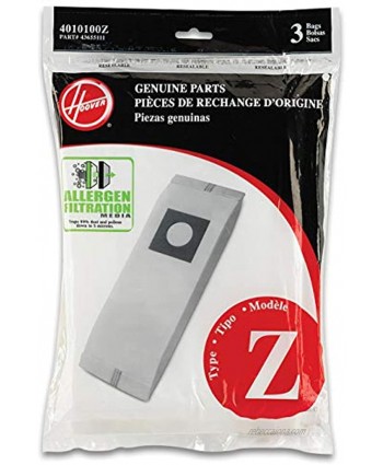 Hoover Type Z Allergen Control Replacement Vacuum Cleaner 3PK Z Allerg Bag
