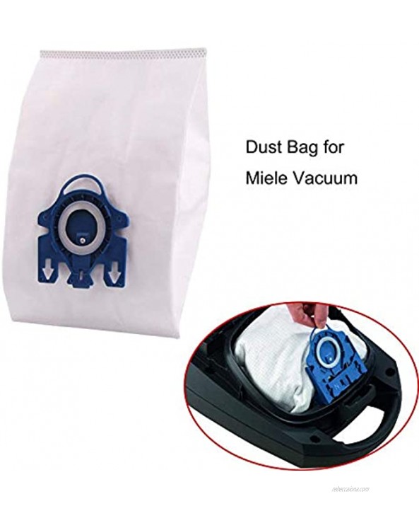 JiajaHao 10Pcs Vacuum Bags for Miele GN AirClean 3D Efficiency Dust Bags Replace Miele GN Vacuum Cleaner Dust Bag Part 10123210 10 Bags +2 Set Filters